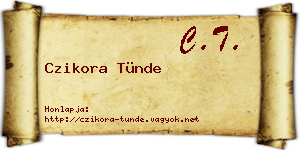 Czikora Tünde névjegykártya